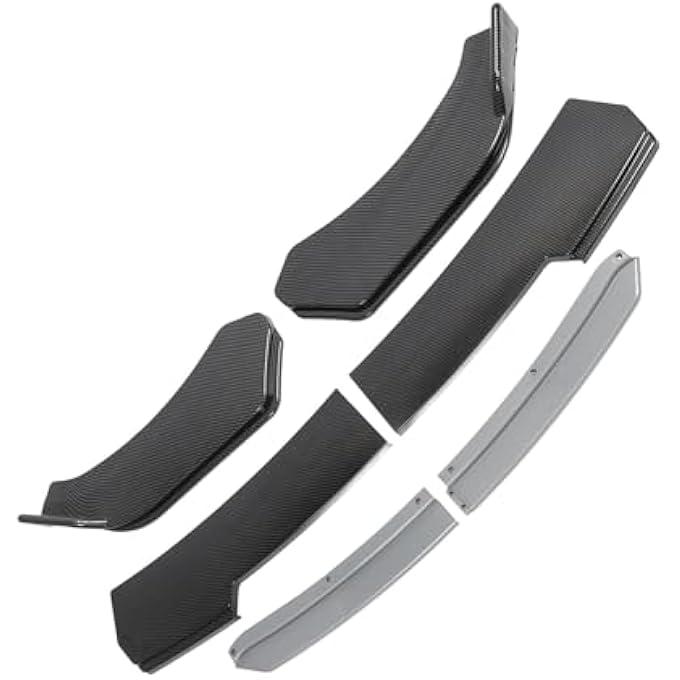 Jiawu Front Bumper Lip Chin, Prevents Collisions, Reduces Wind 4 Piece Front Bumper Lip Separator Carbon Fiber Pattern Sporty Double Layer for (43frbmiogu-14) - Image 4