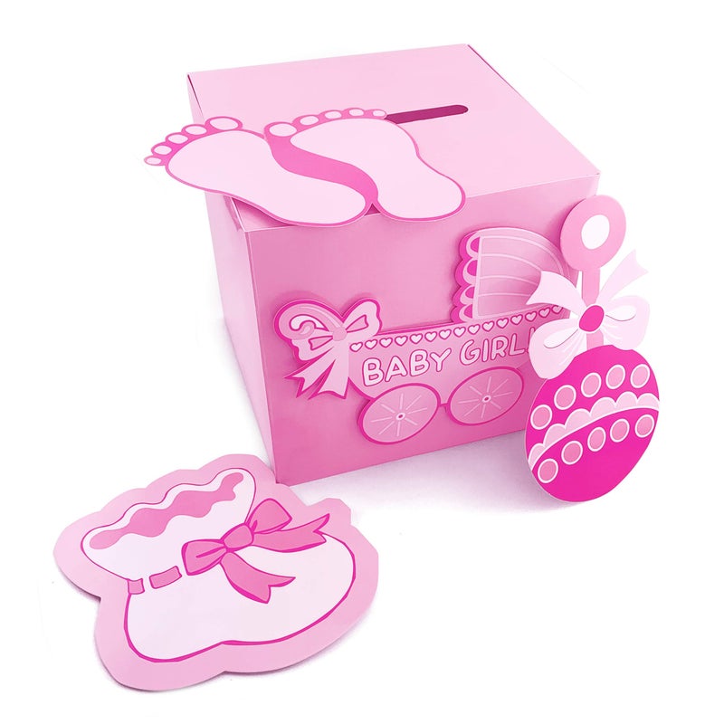 Adorox 3D Version Baby Shower Wishing Well Card Box Decoration Girl