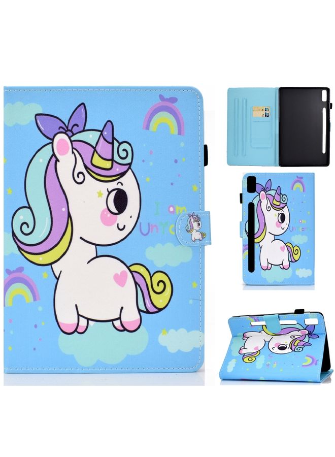 HuHa Case Cover For Lenovo Tab P11 Pro Gen 2 Sewing Thread Horizontal Painted Tablet Leather Case Rainbow Unicorn 