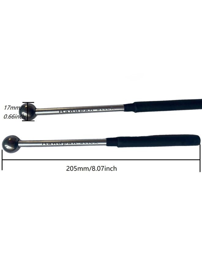 TUORen 1 Pair Tongue Drum Mallets Metal Steel Head Drum Sticks with Rubber Handle Ethereal Drumstick Percussion Sticks Hammer for Glockenspiel Xylophone Chime Woodblock and Bells 8.7inch - Image 4