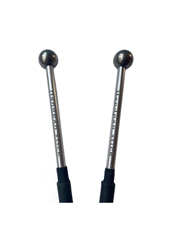 TUORen 1 Pair Tongue Drum Mallets Metal Steel Head Drum Sticks with Rubber Handle Ethereal Drumstick Percussion Sticks Hammer for Glockenspiel Xylophone Chime Woodblock and Bells 8.7inch - Image 2