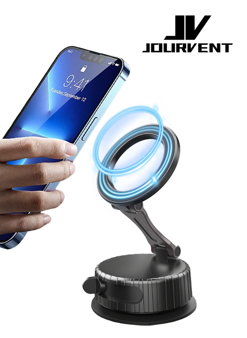 Jourvent - Magnet Smartphone Holder Vacuum Suction Cup N52 Magnet Strong Adsorption 360° Base 270° Support Rod Foldable One-handed Operation Easy Disassembly Suitable for All Models Car Use Suitable for Multiple Occasions Precision and Compact Structure - Image 1