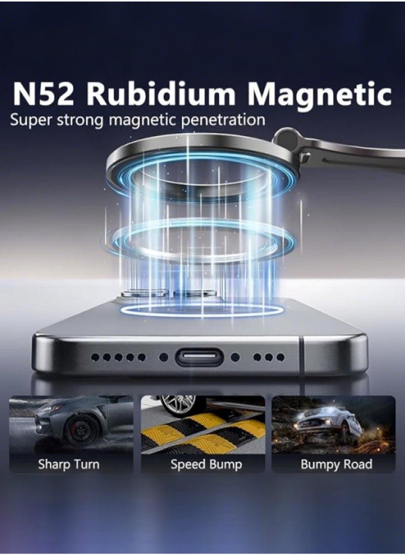 Jourvent - Magnet Smartphone Holder Vacuum Suction Cup N52 Magnet Strong Adsorption 360° Base 270° Support Rod Foldable One-handed Operation Easy Disassembly Suitable for All Models Car Use Suitable for Multiple Occasions Precision and Compact Structure - Image 1