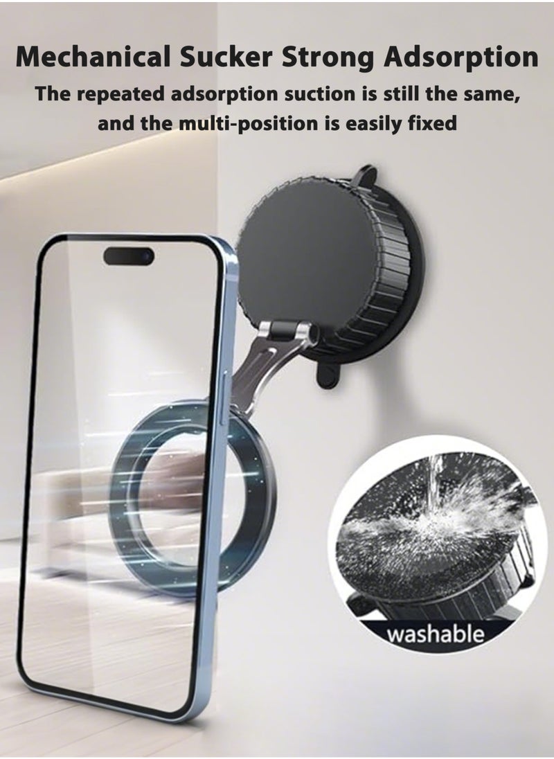 Jourvent - Magnet Smartphone Holder Vacuum Suction Cup N52 Magnet Strong Adsorption 360° Base 270° Support Rod Foldable One-handed Operation Easy Disassembly Suitable for All Models Car Use Suitable for Multiple Occasions Precision and Compact Structure - Image 1