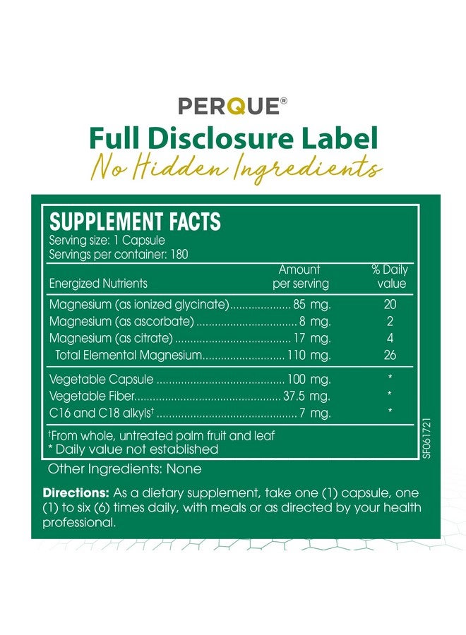 بيركي بيرك إم جي بلس جارد ماغنيسيوم - مكمل غذائي عالي الامتصاص من المغنيسيوم مع الجليسينات والأسكوربات والسترات - يدعم وظائف القلب والتمثيل الغذائي - غير معدل وراثيًا وخالٍ من الغلوتين - 180 كبسولة نباتية - Image 3
