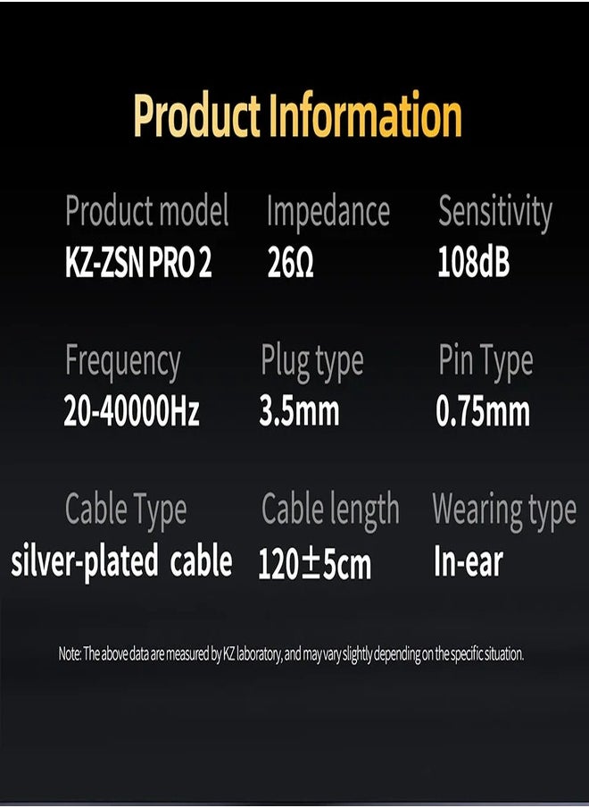 KZ KZ ZSN Pro 2 in-Ear Monitors Headphones Metal Earphones 1BA+1DD Hybrid Technology HiFi Bass Clear Sound IEMs Noise Cancellation Earbuds Wired (gold color with Mic)  - Image 3
