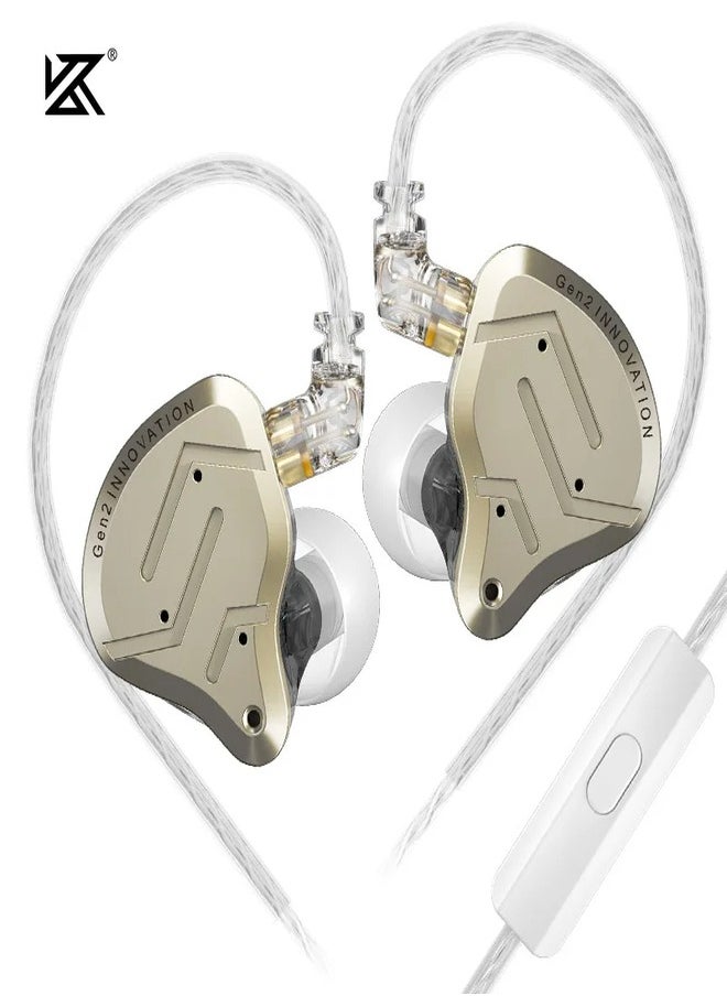 KZ KZ ZSN Pro 2 in-Ear Monitors Headphones Metal Earphones 1BA+1DD Hybrid Technology HiFi Bass Clear Sound IEMs Noise Cancellation Earbuds Wired (gold color with Mic)  - Image 1