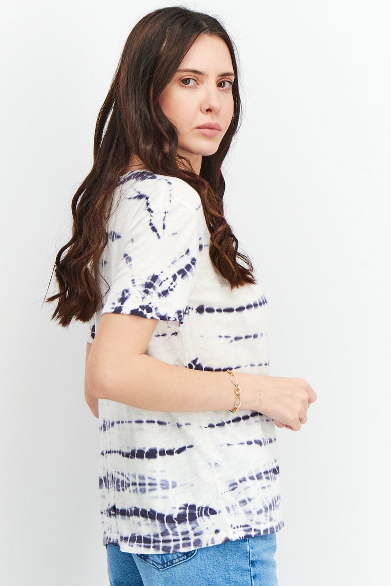 Splendid Women Crew Neck Short Sleeve Tie Dye T-Shirt, Multicolor - Image 4