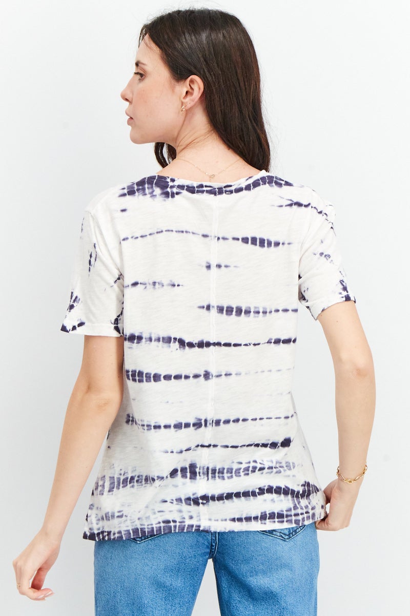 Splendid Women Crew Neck Short Sleeve Tie Dye T-Shirt, Multicolor - Image 2