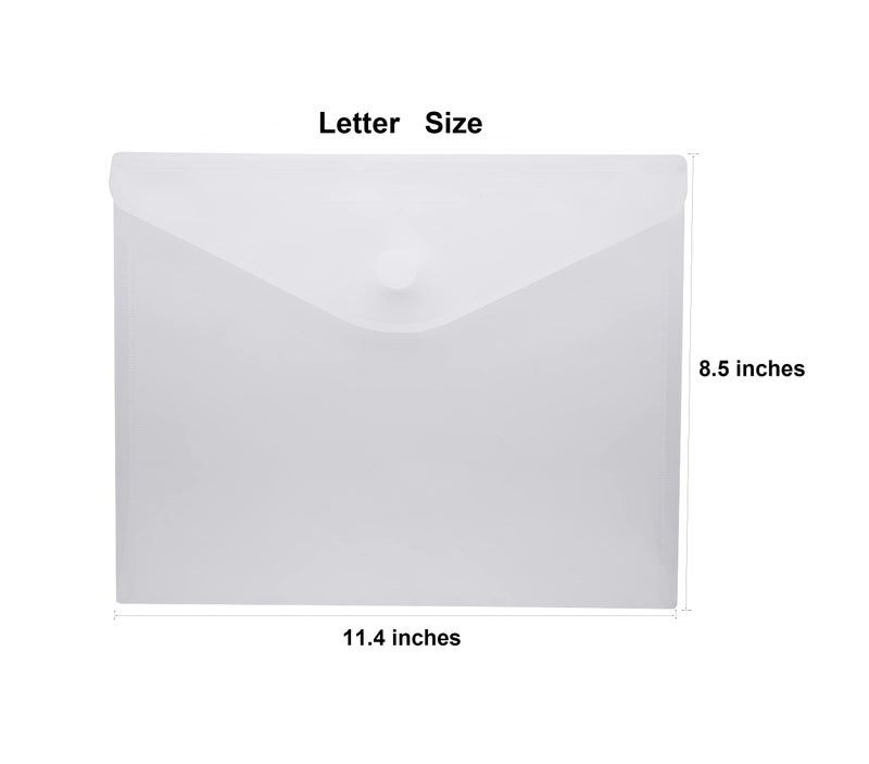 YESSART 8.5 x 11 Clear Letter Sized Plastic Envelopes Document File Storage Holder 20 Pack Hook Loop Closure - Image 2
