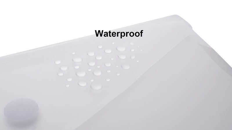 YESSART 8.5 x 11 Clear Letter Sized Plastic Envelopes Document File Storage Holder 20 Pack Hook Loop Closure - Image 4