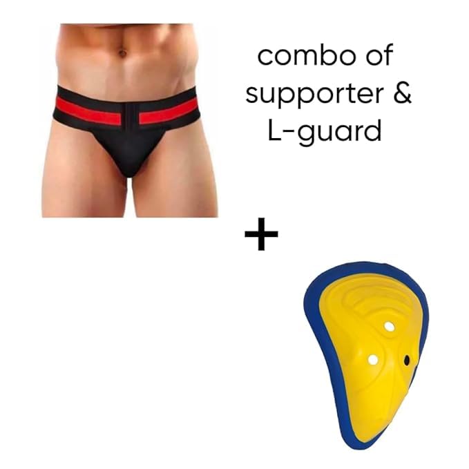 CRAZX Combo of Men's Supporter and L-Guard (Youth) for Cricket, Running and Other Sport, L-Guard and Men's Supporter for Sports and Training - Image 2