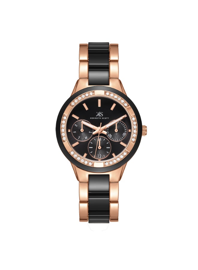 KENNETH SCOTT Women's Alloy and Acetate Plastic Multi Function Watch K24604-RCBB - 10.3 mm  - Image 1