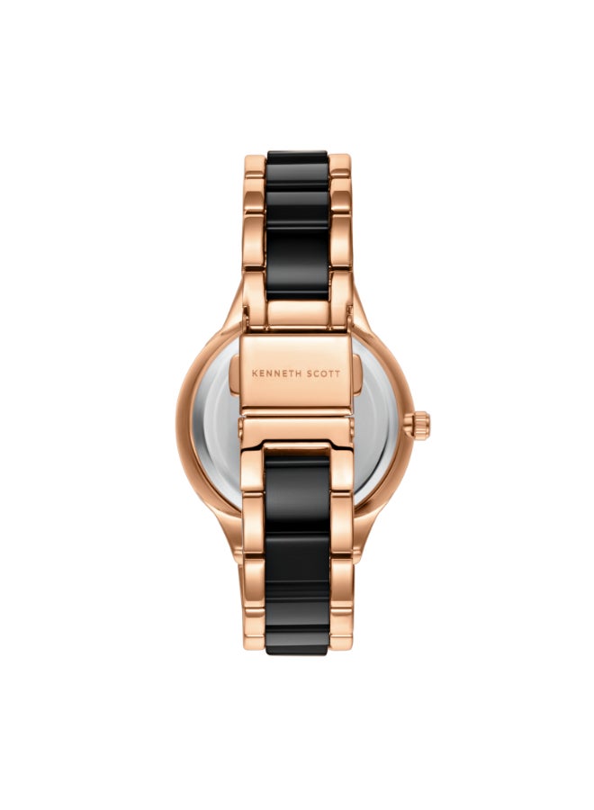 KENNETH SCOTT Women's Alloy and Acetate Plastic Multi Function Watch K24604-RCBB - 10.3 mm  - Image 3