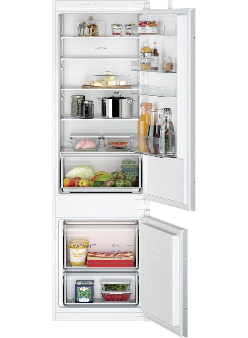 Zeeco Kitchen Line Built-In Refrigerator, 256 Litres, 2 Doors, Bottom Freezer, Reversible Right Door Hinge, LED Interior Light, Frost-Free, Electronic Control, White - Made In Turkey - Image 4