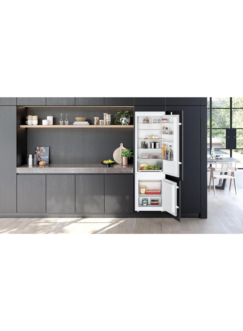 Zeeco Kitchen Line Built-In Refrigerator, 256 Litres, 2 Doors, Bottom Freezer, Reversible Right Door Hinge, LED Interior Light, Frost-Free, Electronic Control, White - Made In Turkey - Image 2