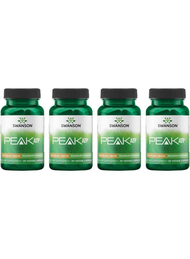 SWANSON سوانسون أقصى قوة بيك ATP - مكمل طبيعي يعزز دعم الطاقة الخلوية - يدعم الأداء البدني ويعزز دعم تدفق الدم الصحي - (30 كبسولة نباتية، 400 ملغ لكل منها) 4 عبوات - Image 1