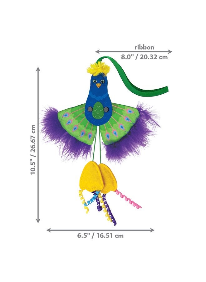 KONG Connects Peacock Interactive Cat Toy with Feathers and Catnip - Image 3