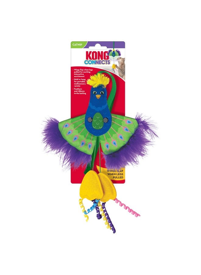 KONG Connects Peacock Interactive Cat Toy with Feathers and Catnip - Image 2