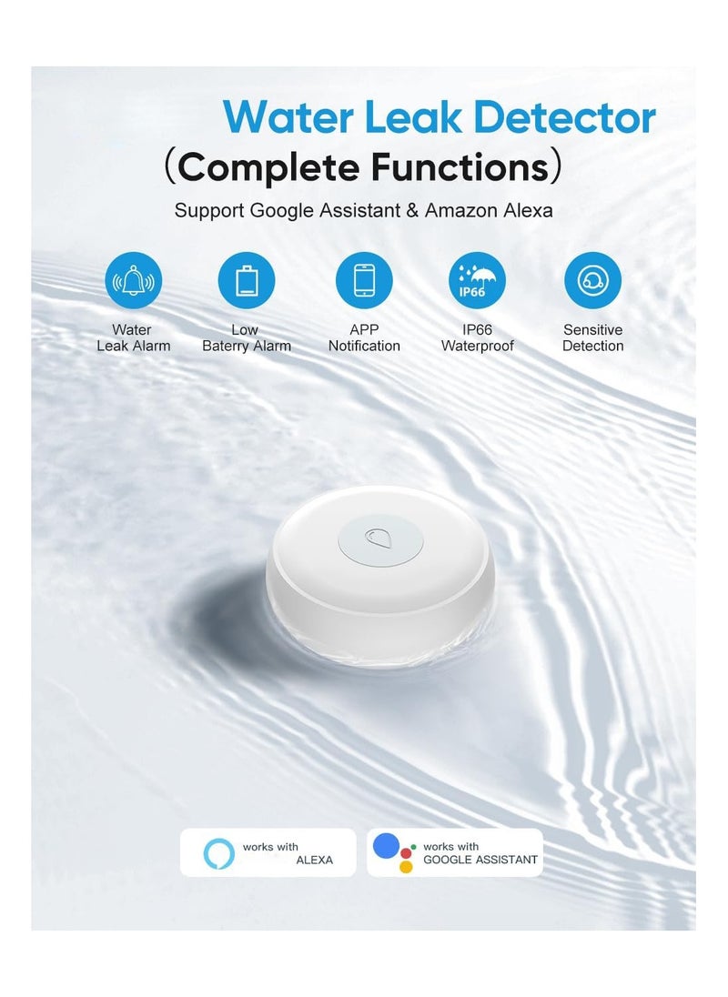 SYOSI Water Leak Sensor, Water Sensor, Wireless Water Leak Detector with App Notifications, Flood Detection for Smart Home, Water Alarm for Kitchen Bathroom Basement, Requires Zigbee Gateway/Hub  - Image 2