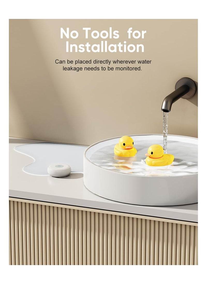 SYOSI - Water Leak Sensor, Water Sensor, Wireless Water Leak Detector with App Notifications, Flood Detection for Smart Home, Water Alarm for Kitchen Bathroom Basement, Requires Zigbee Gateway/Hub - Image 1