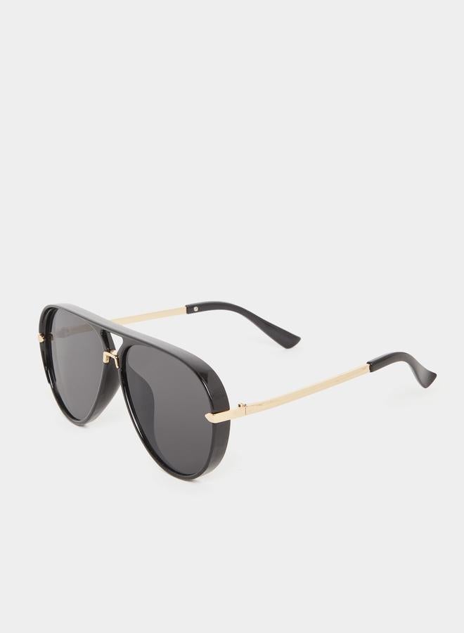 Styli Black Aviator Sunglasses - Image 1