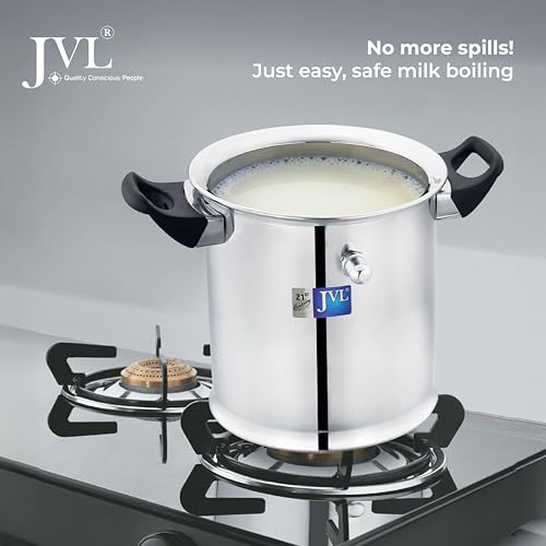 JVL Stainless Steel Double Wall Milk Boiler Storage with Double Bakelite Handle (2.5 Litre) - Image 4