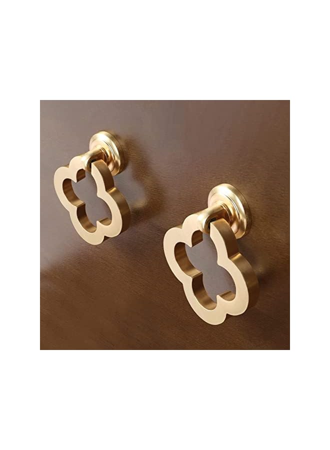 promass 6pcs Gold Cabinet Knobs, Zinc Alloy Brushed Brass Cabinet Ring Pulls Dresser Handles Furniture Hardware for Kitchen Cupboard Drawers Closet Door,Easy to Install (Style2) - Image 5