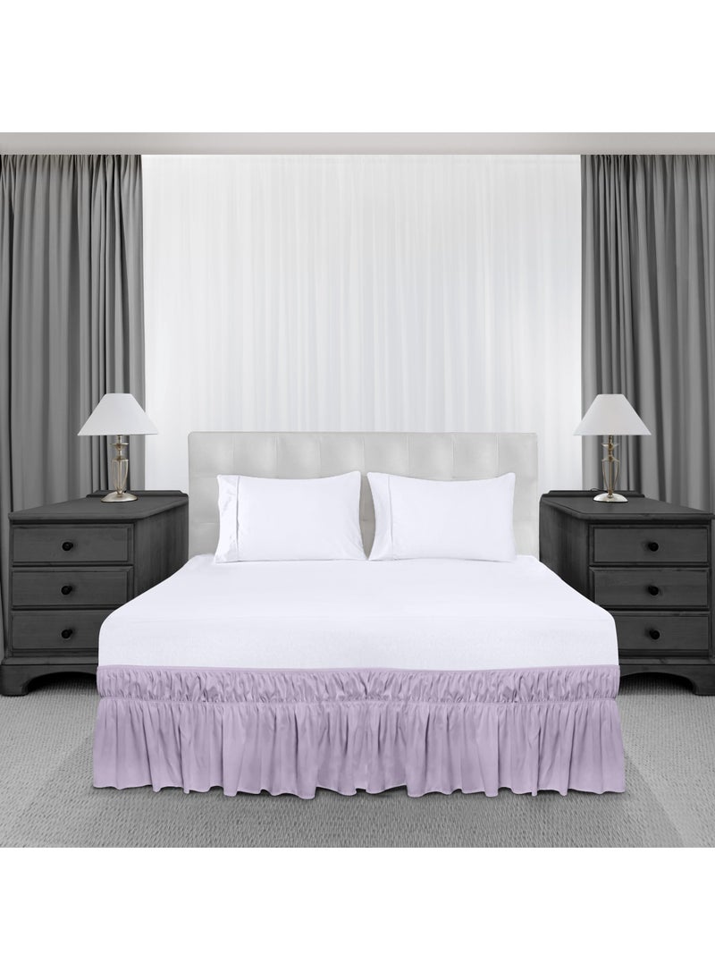 Utopia Bedding Utopia Bedding Queen Elastic Bed Ruffle - Easy Wrap Around Ruffle - Microfiber Bed Skirt with Adjustable Elastic Belt 16 Inch Tailored Drop - Hotel Quality Bedskirt  Fade Resistant (Queen  Lavender)  - Image 4