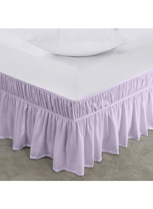 Utopia Bedding Utopia Bedding Queen Elastic Bed Ruffle - Easy Wrap Around Ruffle - Microfiber Bed Skirt with Adjustable Elastic Belt 16 Inch Tailored Drop - Hotel Quality Bedskirt  Fade Resistant (Queen  Lavender)  - Image 1