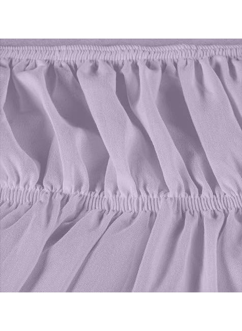 Utopia Bedding Utopia Bedding Queen Elastic Bed Ruffle - Easy Wrap Around Ruffle - Microfiber Bed Skirt with Adjustable Elastic Belt 16 Inch Tailored Drop - Hotel Quality Bedskirt  Fade Resistant (Queen  Lavender)  - Image 5