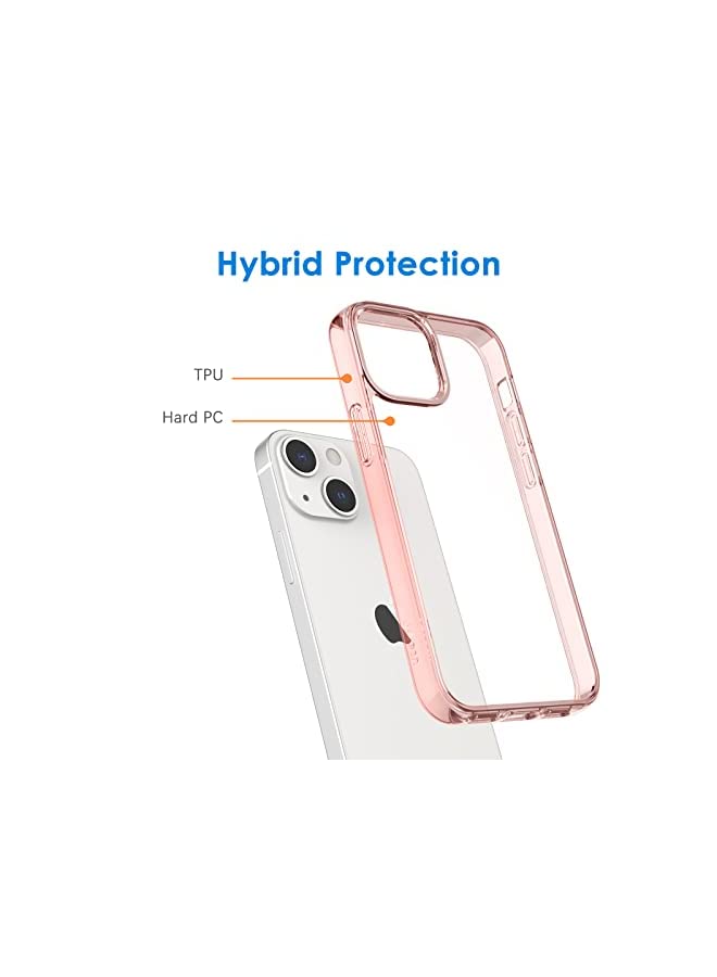 Jetech حافظة لجهاز آيفون 13 بحجم 6.1 بوصة، غطاء واقي مضاد للصدمات، ظهر شفاف مضاد للخدش (ذهبي وردي) - Image 2