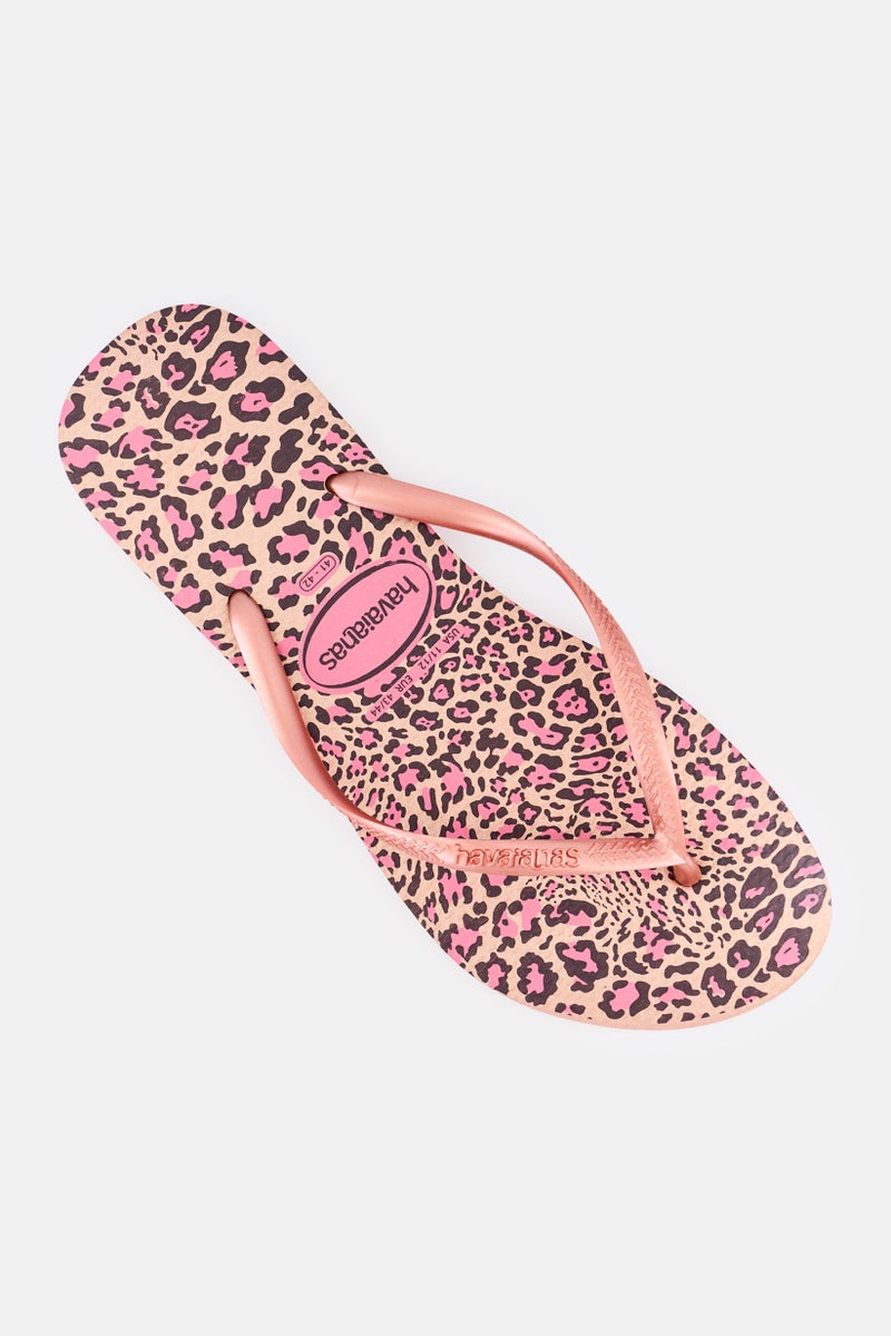 Havaianas Women Slim Animal Print Slip On Slippers, Multicolor - Image 4