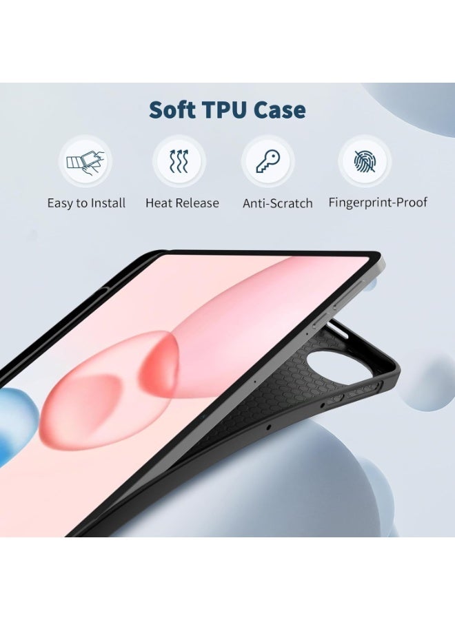 جراب متوافق مع جهاز Honor Pad 10 (12.1 بوصة) مع وظيفة الحامل، غطاء ذكي مع خاصية السكون والاستيقاظ التلقائي، جراب واقٍ من مادة TPU المضادة للخدش - أسود - Image 4