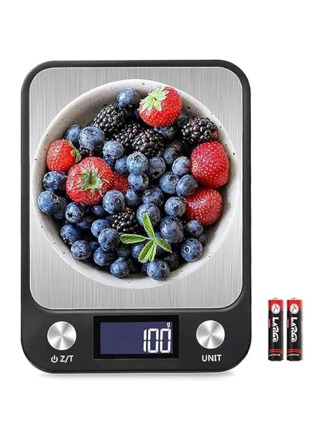 HOOKOR Food Digital Kitchen Scale, Weight in Grams, Ounces, 1g/0.1oz Precise Graduation, High Precision Electronic Scale with LCD Display, Stainless Steel, Ideal for Meal Prep, Cooking,and Baking - Image 1
