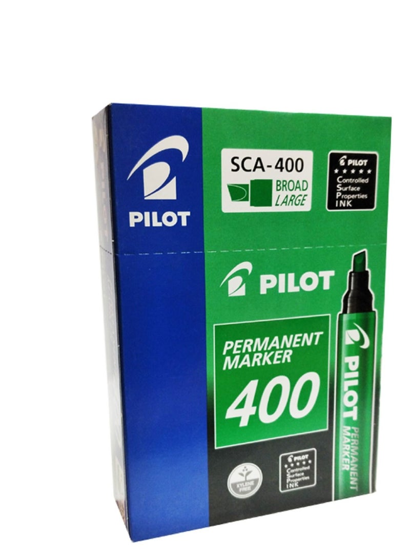 Pilot Permanent Marker Green Chisel Pack of 12 Pieces - Image 2