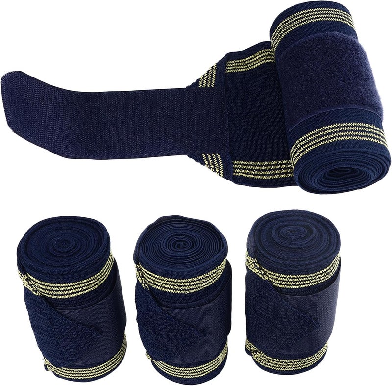 Elegant Horse Bricks Wrap with Excellent Elasticity, Promotion of Calm and Restoration, 4PCs Riding Ligaments for Daily Care, Polyester Material - Image 1