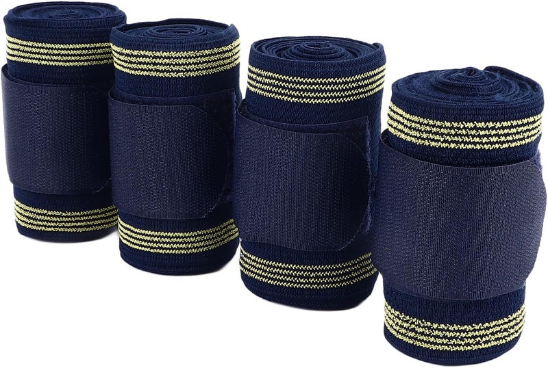 Elegant Horse Bricks Wrap with Excellent Elasticity, Promotion of Calm and Restoration, 4PCs Riding Ligaments for Daily Care, Polyester Material - Image 4