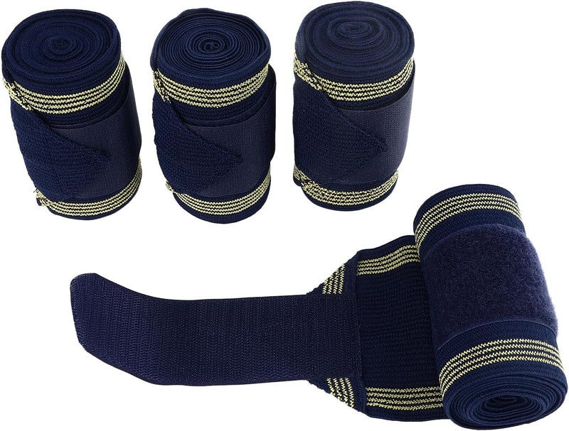 Elegant Horse Bricks Wrap with Excellent Elasticity, Promotion of Calm and Restoration, 4PCs Riding Ligaments for Daily Care, Polyester Material - Image 3