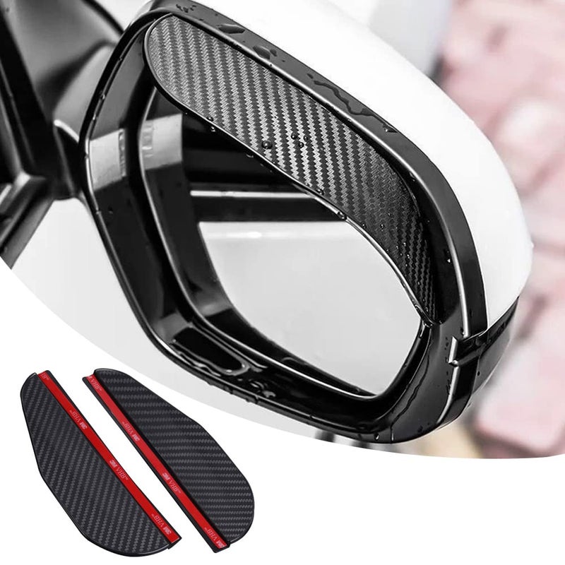 Pincuttee Mirror Rain Visor Eyebrow, Side Mirror Rain Guards, Covers for Car Uniservial Fit 2 Pack, Black (PINYM0001BL-2PC)