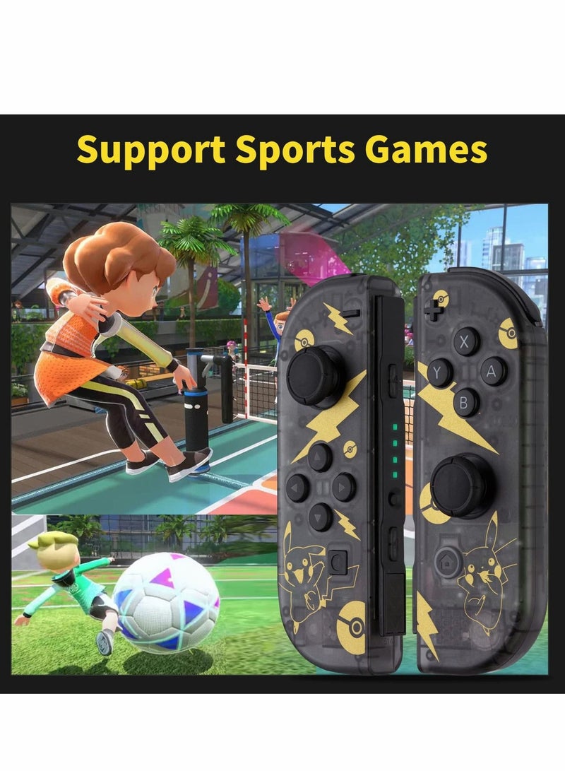 كاست ويف وحدة تحكم لاسلكية Joy Cons لجهاز نينتندو سويتش، بديل لوحدات التحكم L/R متوافق مع نينتندو سويتش/لايت/OLED، عصا تحكم مع وظيفة الاستيقاظ/لقطة الشاشة/اهتزاز مزدوج/تحكم بالحركة (أسود) - Image 5