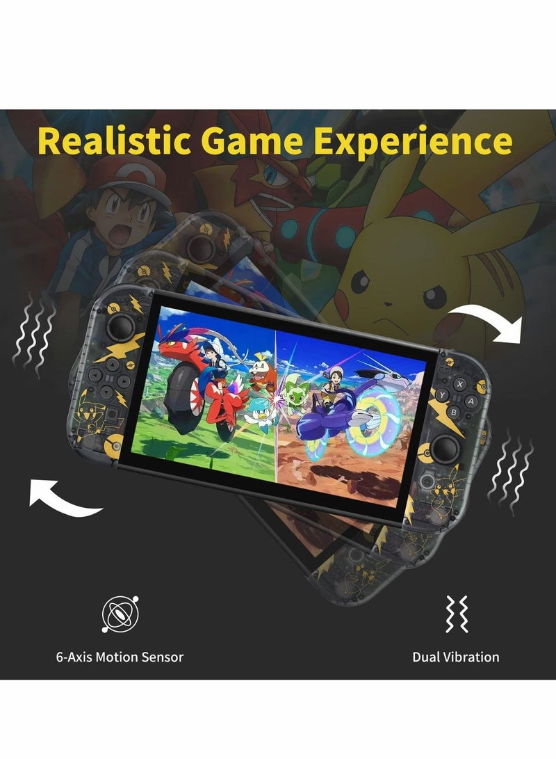 كاست ويف وحدة تحكم لاسلكية Joy Cons لجهاز نينتندو سويتش، بديل لوحدات التحكم L/R متوافق مع نينتندو سويتش/لايت/OLED، عصا تحكم مع وظيفة الاستيقاظ/لقطة الشاشة/اهتزاز مزدوج/تحكم بالحركة (أسود) - Image 4