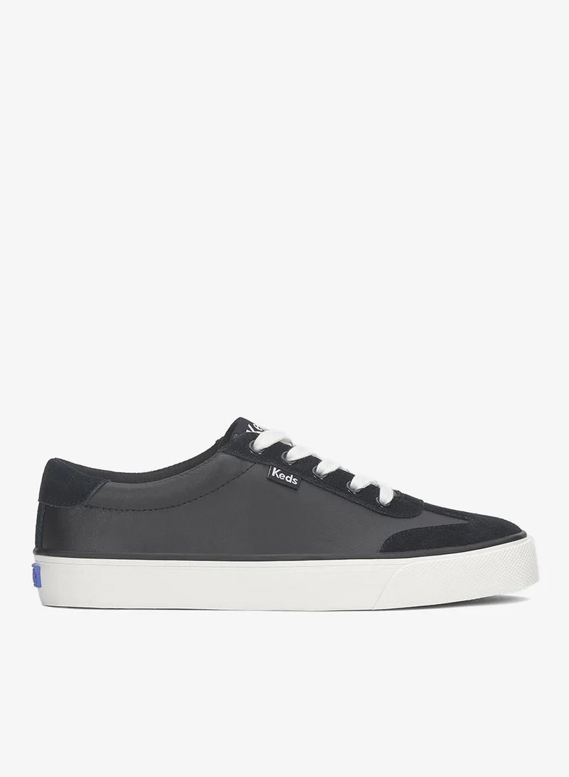 Keds Keds Women's Jump Kick T-Toe Lace Up Leather/Suede Casual Sneaker Black