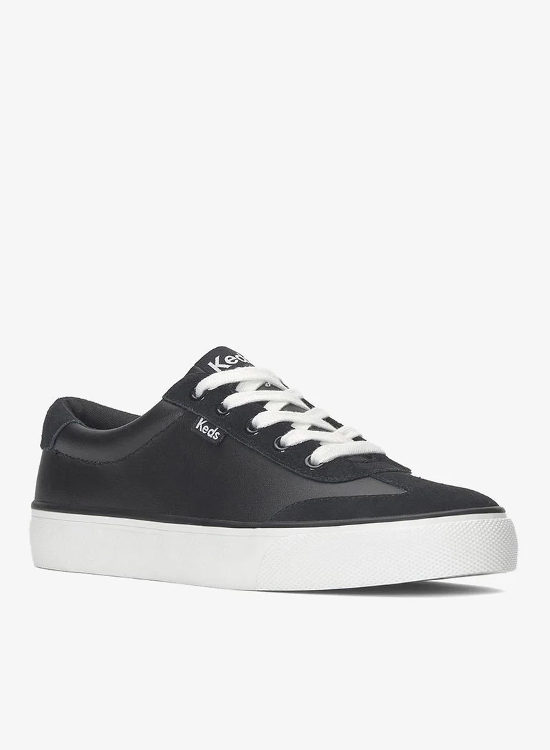 Keds black Keds Women's Jump Kick T-Toe Lace Up Leather/Suede Casual Sneaker Black for Women | Best Price UAE