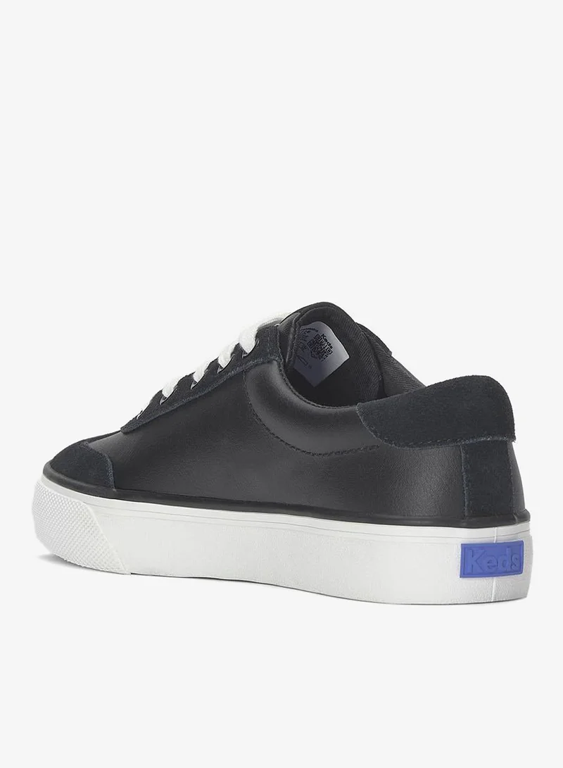 Keds black Keds Women's Jump Kick T-Toe Lace Up Leather/Suede Casual Sneaker Black for Women | Best Price UAE