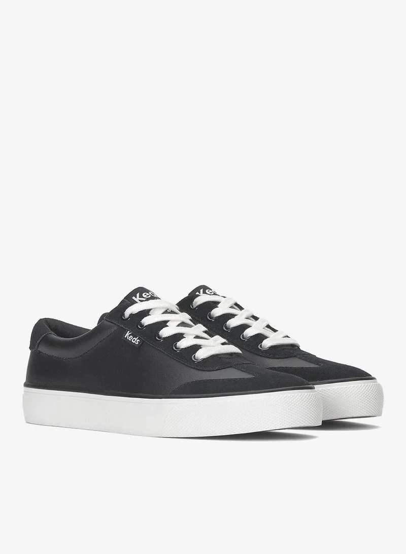 Keds black Keds Women's Jump Kick T-Toe Lace Up Leather/Suede Casual Sneaker Black for Women | Best Price UAE