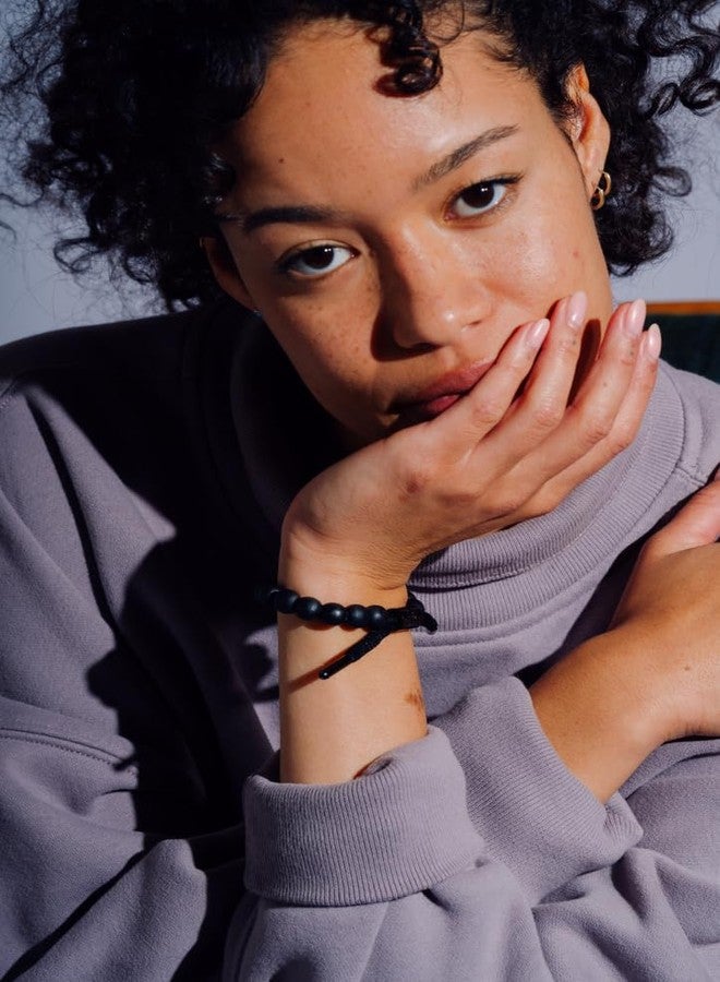 Rastaclat Beaded Bracelet for Men and Women - Karma Black Bracelet | Adjustable Stackable & Beaded by Hand (Medium/Large) - Image 3