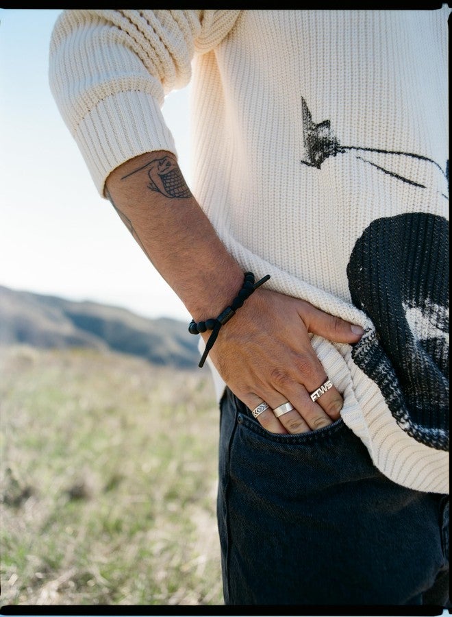 Rastaclat Beaded Bracelet for Men and Women - Karma Black Bracelet | Adjustable Stackable & Beaded by Hand (Medium/Large) - Image 2