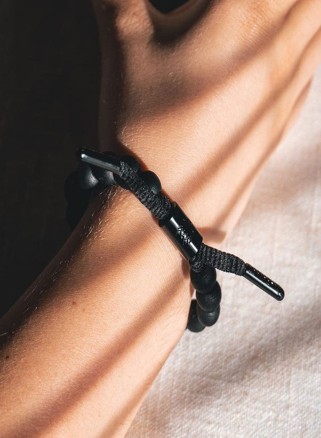 Rastaclat Beaded Bracelet for Men and Women - Karma Black Bracelet | Adjustable Stackable & Beaded by Hand (Medium/Large) - Image 4