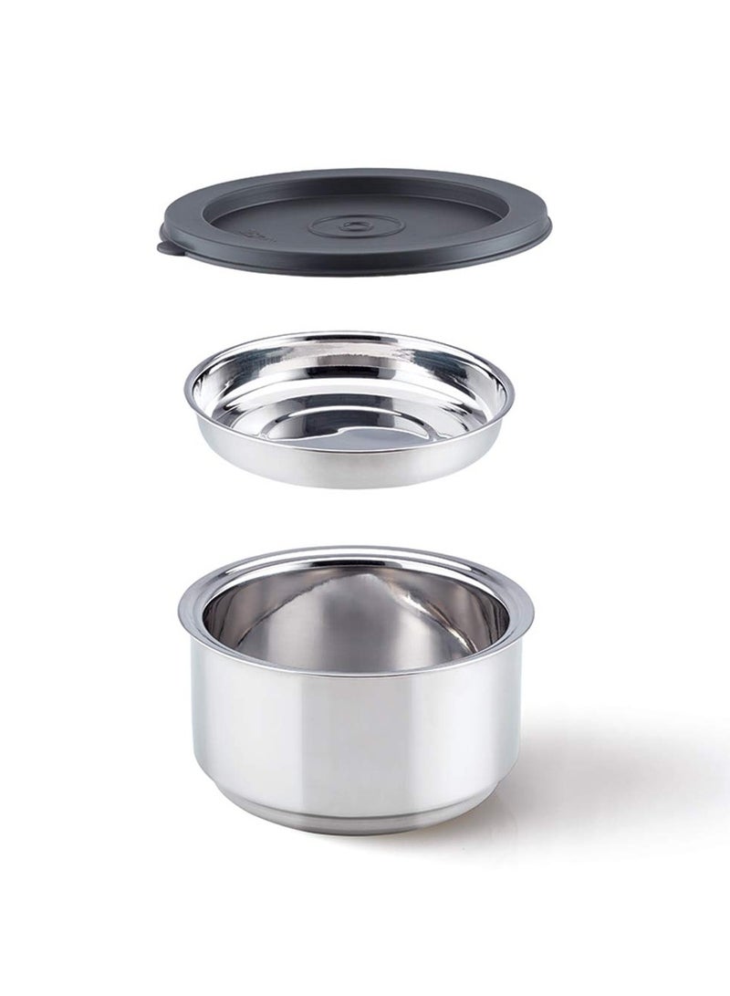 Borosil Carry Fresh Stainless Steel Lunchbox | 2 pc Round Container Set (280ml Each) | Tiffin for Office, School & College with Food Grade Steel | Leakproof & Dishwasher Safe | 1 Year Warranty  - Image 5